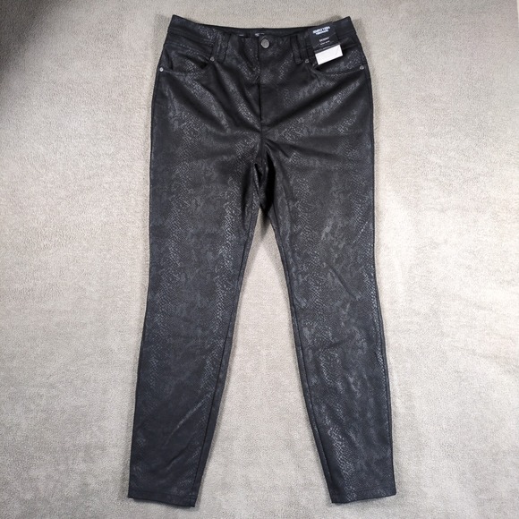 Simply Vera Vera Wang Pants - Simply Vera Vera Wang Polished Twill Pants Womens Large Black Snake Print Skinny